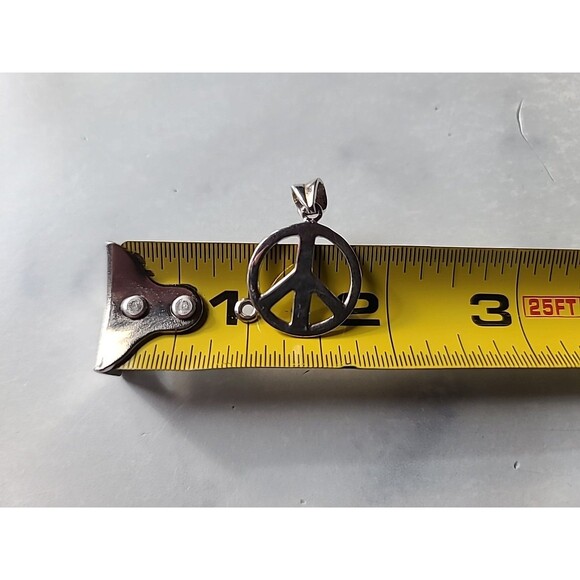 925 Sterling Silver Peace Sign Pendant Vintage - Picture 9 of 10